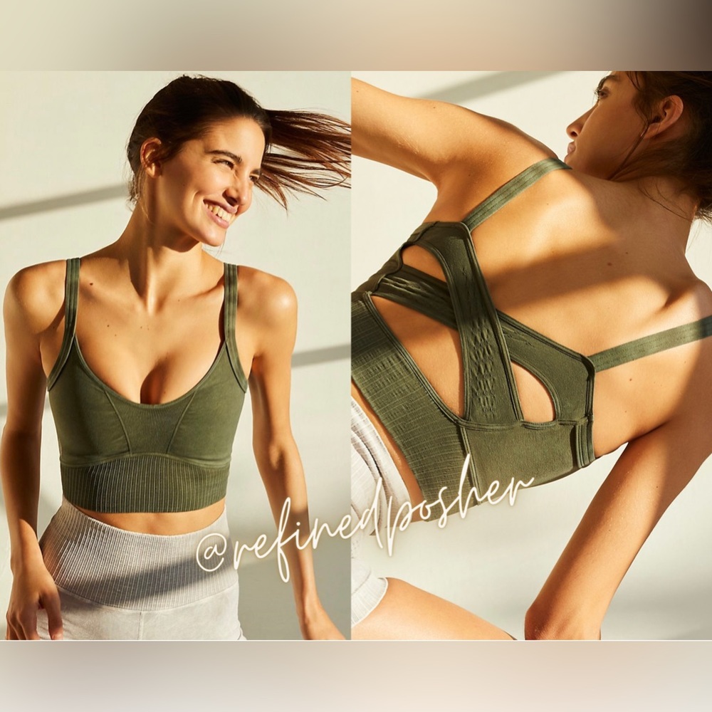 Free People Movement Good Karma Scoop Neck Bra Secret Moss size M/L NEW
